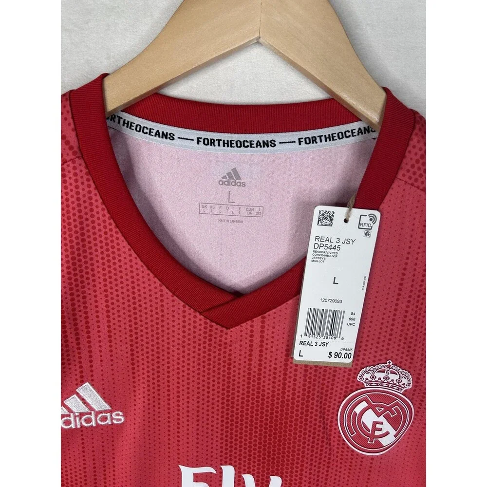 Real Madrid Jersey Mens Large Red Soccer Adidas REAL 3 JSY DP5445 Third